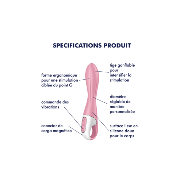 Vibromasseur gonflable G-Spot rose USB Air Pump Vibrator 2 Satisfyer